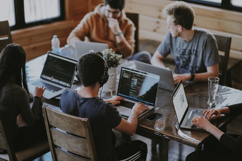 Photo of a team collaborating on a business strategy in a modern office